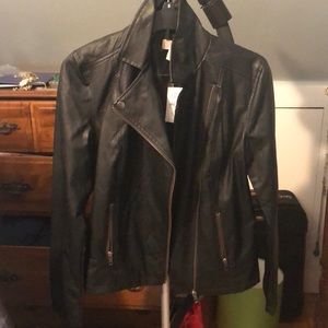 Black leather jacket